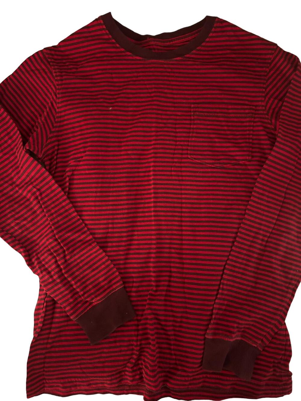 Lands End Red Stripe Shirt size 10-12
